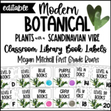 Modern Botanical Scandi Plant Classroom Decor Library Book Labels