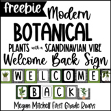 Modern Botanical Scandi Plant Classroom Decor  Welcome Sig