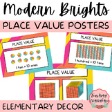 Modern Brights Themed Place Value Posters Math Printable