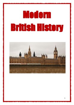 Preview of Modern British History Unit Booklet Modern Studies Politics