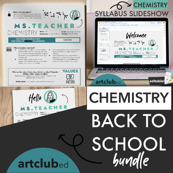 Preview of Modern CHEMISTRY Back to School Value Bundle | Editable Text & Colors