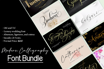 Preview of Modern Calligraphy Font Bundle