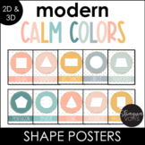 Modern Calm Colors 2D and 3D Shape Posters