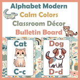 Modern Calm Colors Alphabet Posters | Animals Bulletin Boa