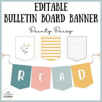 Modern Calm Colors Editable Bulletin Board Banner | TPT