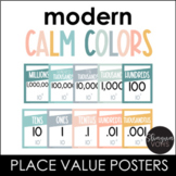 Modern Calm Colors Place Value Posters