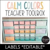 Teacher Toolbox Labels Editable | Modern Calm Colors