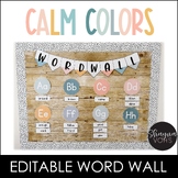 Modern Calm Colors Word Wall with 400+ Sight Words - Editable