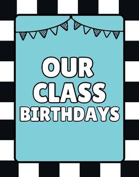 Preview of Modern Checkered Class Birthday Wall / Posters