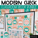 Modern Checkered Classroom Decor Bundle | Editable Classro