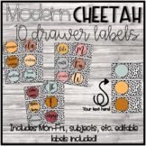 Modern Cheetah 10 Drawer Cart Labels