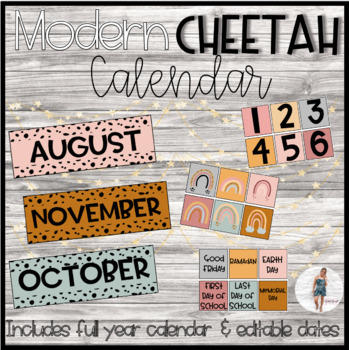 Preview of Modern Cheetah Calendar