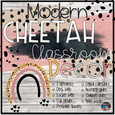 Modern Cheetah Classroom Decor Bundle