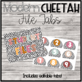 Modern Cheetah File Folder Labels (Numbers)