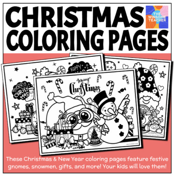 Preview of Modern Christmas Coloring Pages - Winsome Teacher