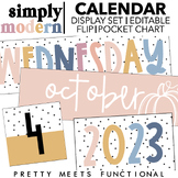 Modern Classroom Calendar Set - Flip and Poster Option - Editable