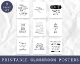 Modern Classroom Wall Posters, Black & White Classroom Dec