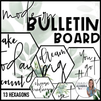 Preview of Modern Classroom inspirational Bulletin Board - hexagon decorations