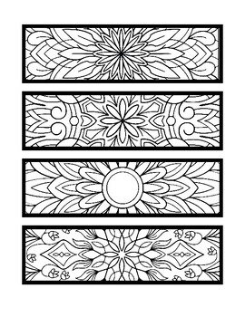 Preview of Modern Coloring Page Printable Bookmarks