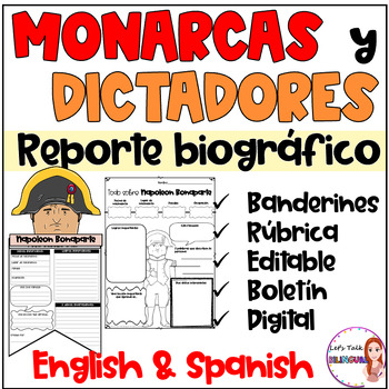 Preview of Modern Day Leaders Biography report in SPANISH - Research templates
