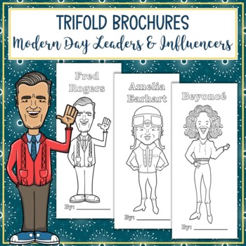 Preview of Modern Day Leaders and Influencers Trifold Graphic Organizers Bundle