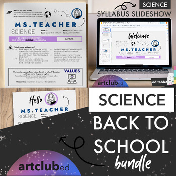 Preview of Modern EARTH / SPACE SCIENCE Back to School Value Bundle |Editable Text & Colors