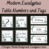 Modern Eucalyptus Table Numbers and Labels
