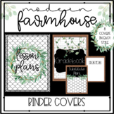 Modern FARMHOUSE Tile Subway EDITABLE Binder covers and sp