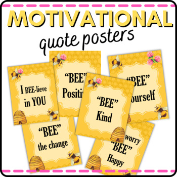 Preview of Modern Farmhouse Bumblebee Theme Motivational Posters - Bee theme