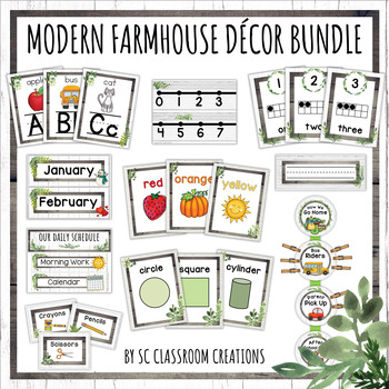 Preview of Modern Farmhouse Classroom Decor Bundle