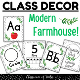 Modern Farmhouse Greenery Classroom Decor Bundle | Alphabe