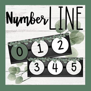 Preview of Modern Greenery Number Line