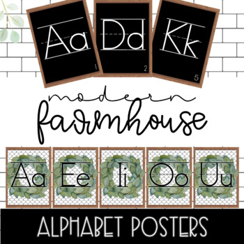 Alphabet Letters for Wall: Farmhouse & Lemon Classroom Decor