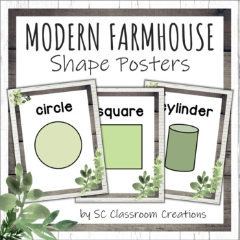 Preview of Modern Farmhouse Shape Posters- Classroom Decor