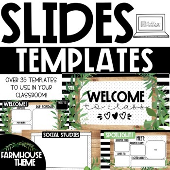 Preview of Modern Farmhouse Slides Templates | Distance Learning | for Google Slides ™