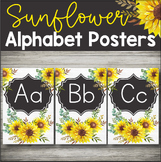 Modern Farmhouse Sunflower Classroom decor Alphabet Posters