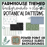 Modern Farmhouse Themes Botanical Slide Backgrounds & Clip