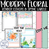 Modern Floral Binder Covers and Spine Labels