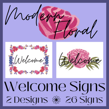 Modern Floral Welcome Signs by Gwen Jellerson | TPT