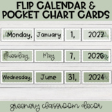 Modern Greenery Flip Calendar | Greenery Classroom Decor