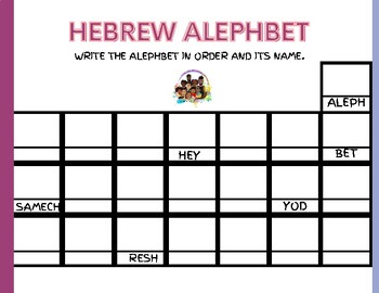 Preview of Modern Hebrew Script- Aleph-Betical Order Worksheet