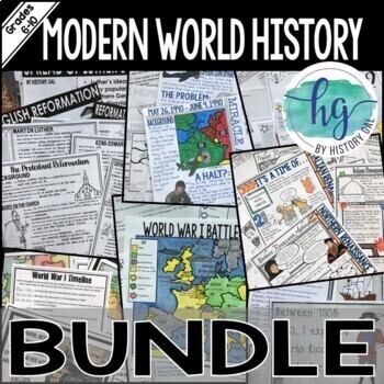 Preview of Modern History Bundle of Maps, Doodle Notes, Activities, PowerPoints