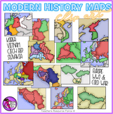 World War 2 and The Cold War Modern History Maps