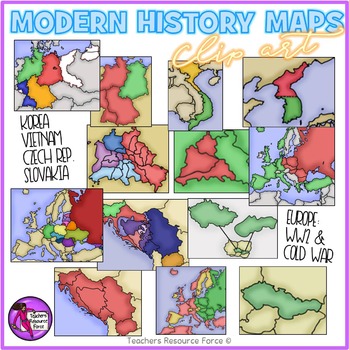Preview of World War 2 and The Cold War Modern History Maps