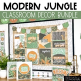 Modern Jungle Classroom Decor Bundle | Editable Classroom Decor