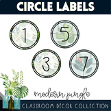 Modern Jungle Classroom Theme Editable Circle Labels