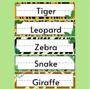 Modern Jungle Name Plates/Tags (Multiple Designs & Options) | TpT