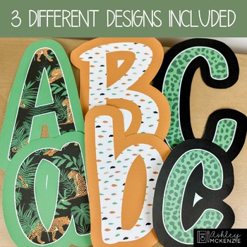 Modern Jungle Primary Font A-Z Bulletin Board Letters, Punctuation, and  Numbers