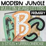 Modern Jungle Primary Font A-Z Bulletin Board Letters, Pun