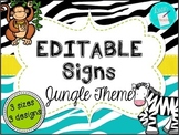 Modern Jungle Theme Poster and Signs {Editable} personal-use only